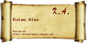 Kutas Alex névjegykártya